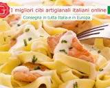 Pasta fresca con salmone e crema, un piatto delizioso pronto per la consegna in tutta Italia e in Europa.