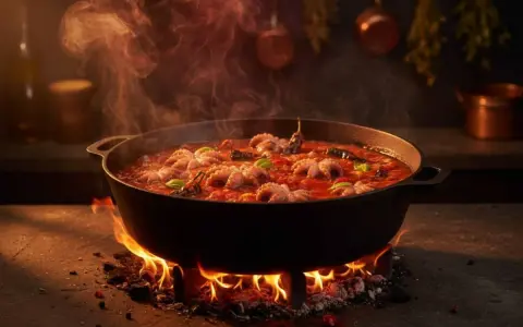 Polipetti in purgatorio, un sugo rosso intenso con tentacoli che danzano nel calore, sprigionando un profumo invitante.